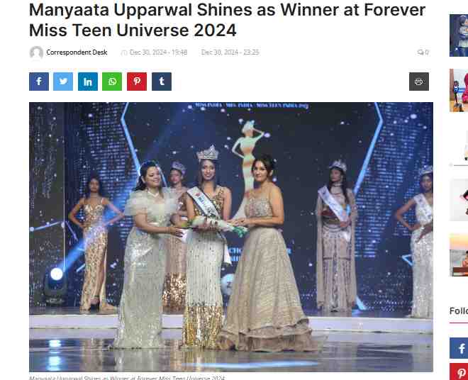 Forever Miss Teen Universe 2024 Maharashtra Winner | Manyaata Upparwal